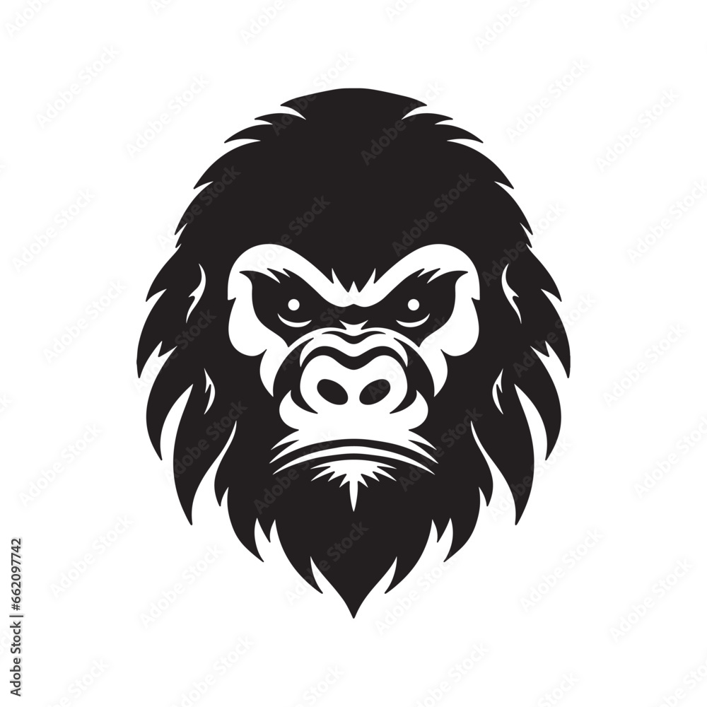 Fototapeta premium Gorilla head logo silhouette vector