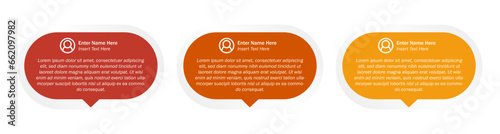 Rounded Testimonial Box Vector Template. Flat colored quote shape.