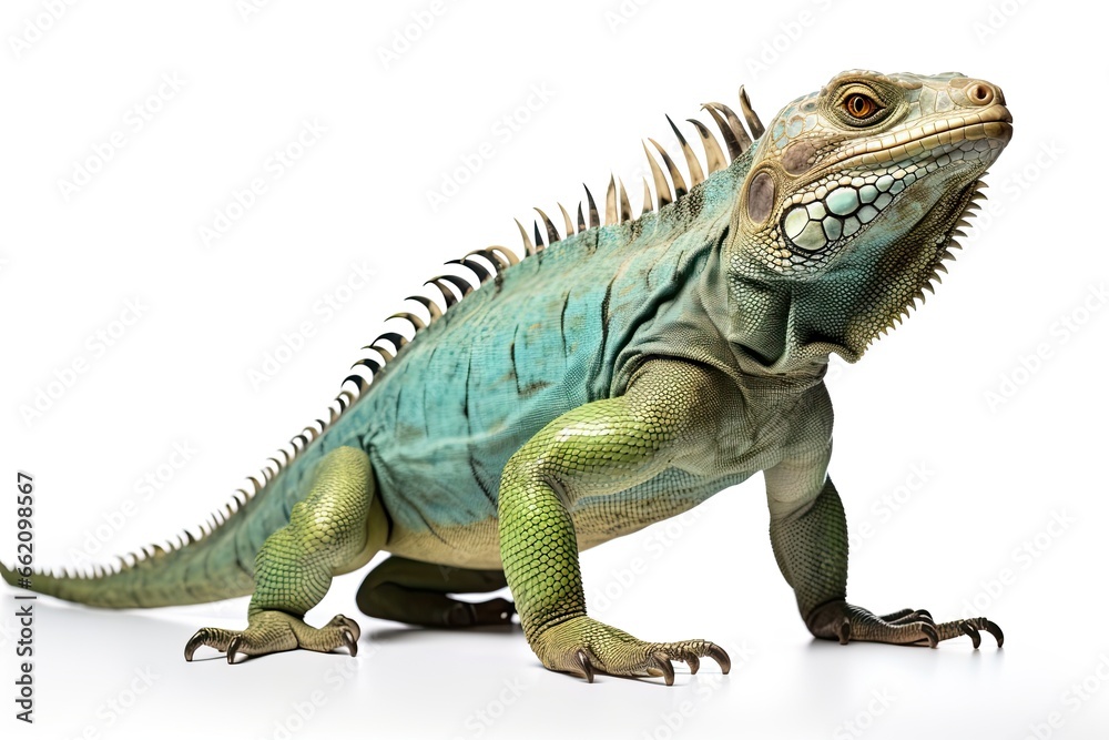 green iguana isolated on a white background green iguana isolated on a white background