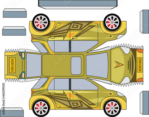 fast Racing 3D PRINTABLE CAR, Paper Craft, Ready to print