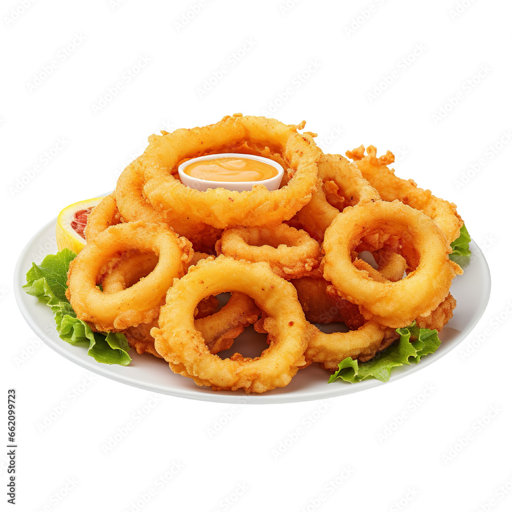 Calamari rings on a white background isolated PNG Calamari rings on a white background isolated PNG