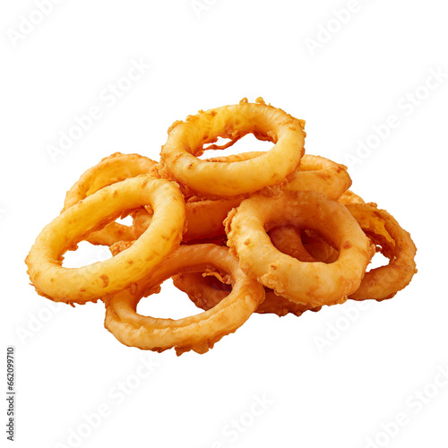 Calamari rings on a white background isolated PNG