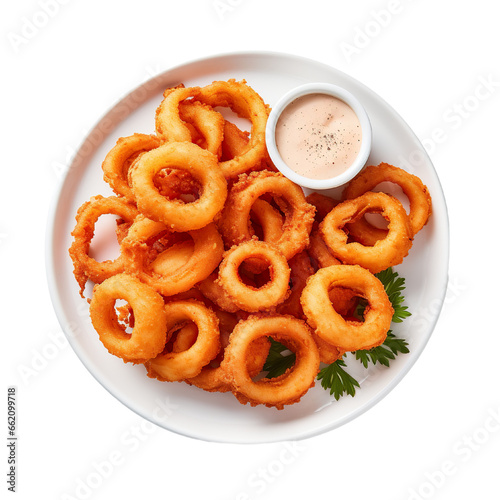 Calamari rings on a white background isolated PNG