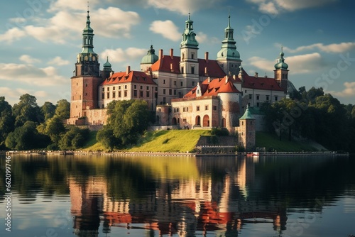 Historic Castle in Krakow, Poland. Generative AI