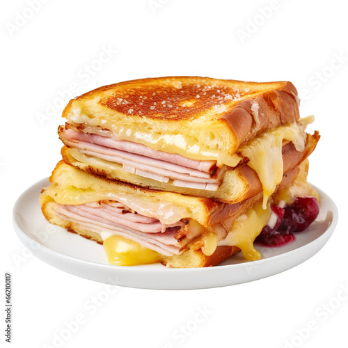 Monte Cristo sandwich on a white background isolated PNG