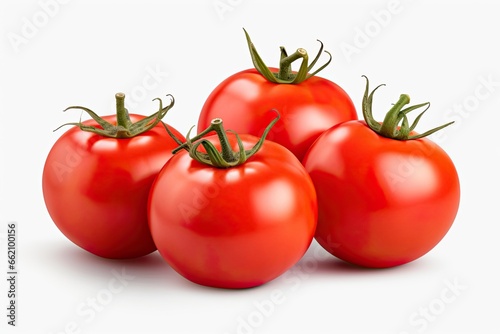 ripe tomatoes isolated on a white background