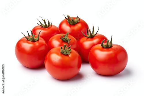 ripe tomatoes isolated on a white background