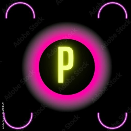 neon latter with background colour in black