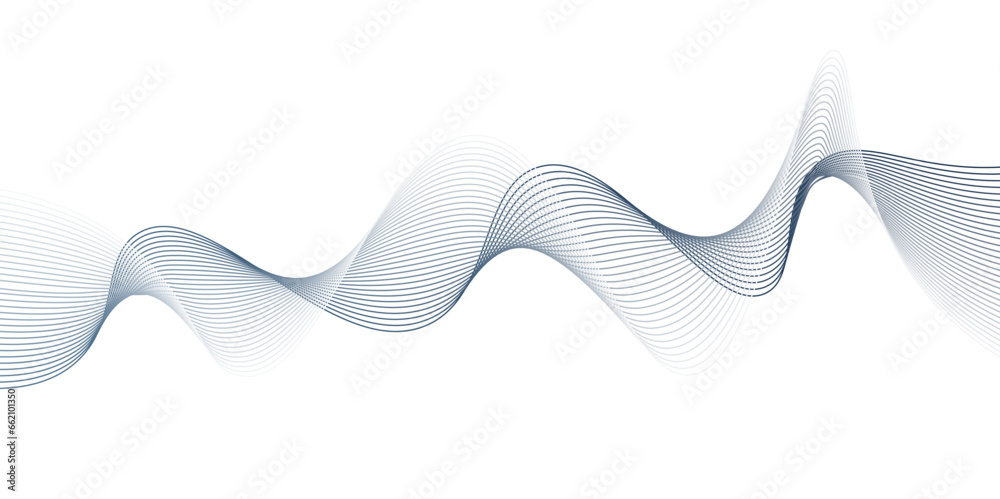 Abstract grey wave isolated on white background. Vector illustration ...