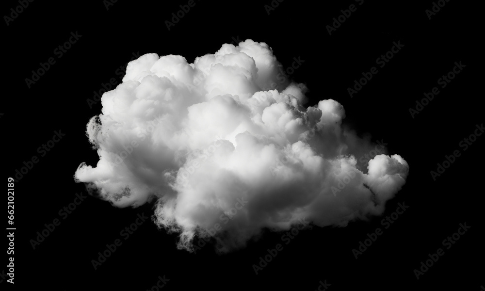 White cloud isolated on black background White cloud isolated on black background