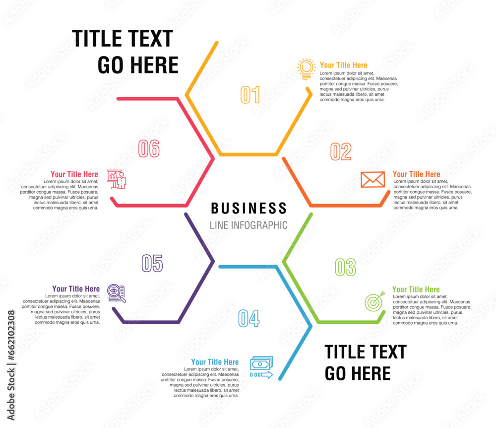 Polygon process infographic, Line infographic Polygon process infographic, Line infographic