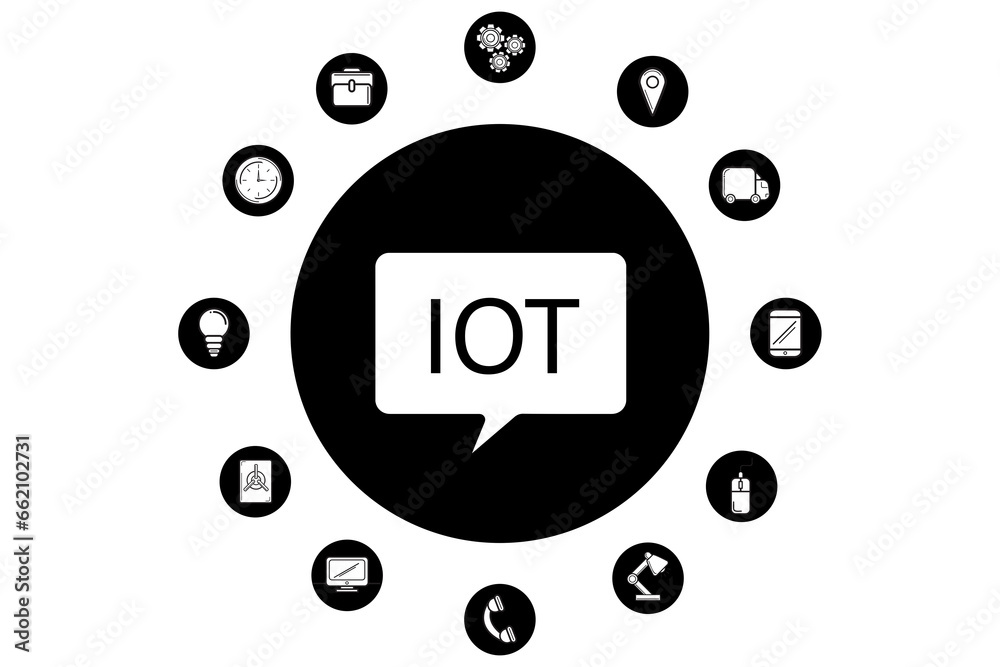 Digital png illustration of symbols with iot text on transparent background Digital png illustration of symbols with iot text on transparent background