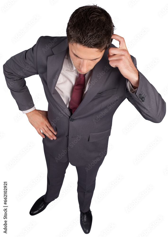 Digital png photo of caucasian businessman standing on transparent background Digital png photo of caucasian businessman standing on transparent background
