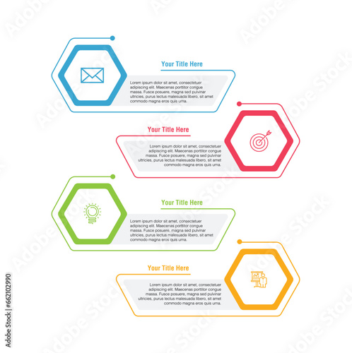 4 step list of process, List infographic