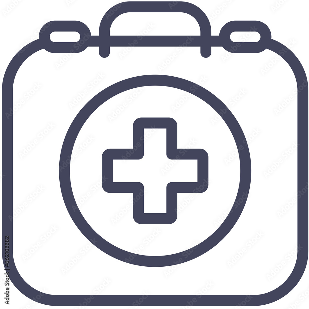 Obraz premium Digital png illustration of first aid kit on transparent background
