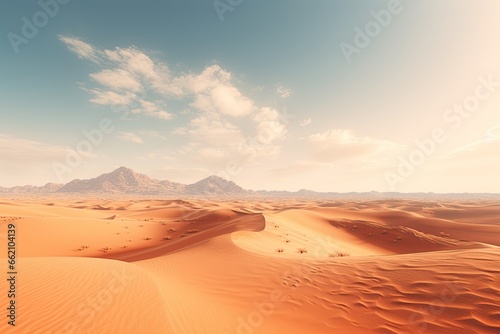 Beautiful sand dunes in the Sahara desert