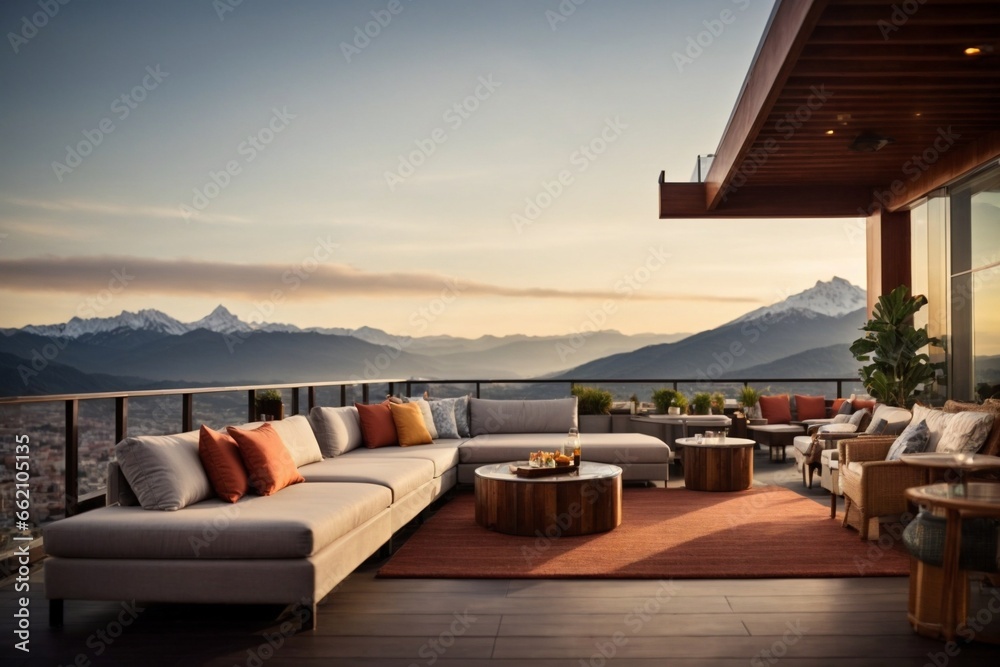 Rooftop lounge offering panoramic views