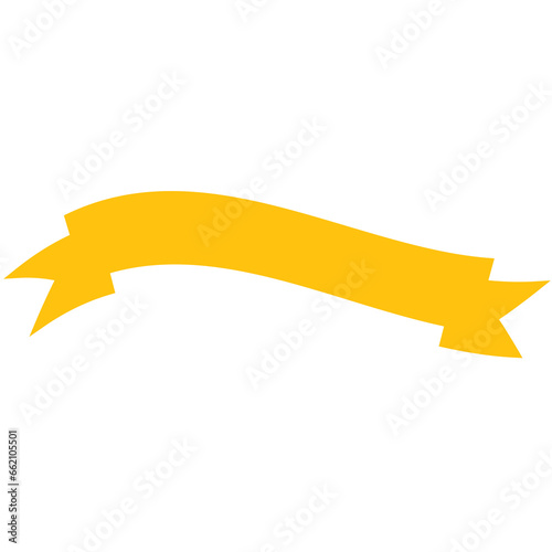 Digital png illustration of yellow ribbon banner on transparent background