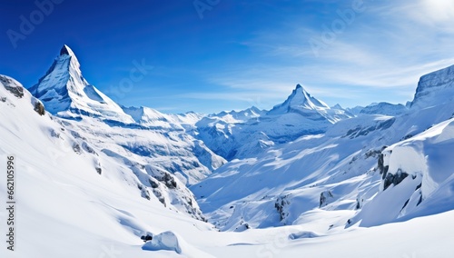 Panoramic view of snowy mountain © Meow Creations