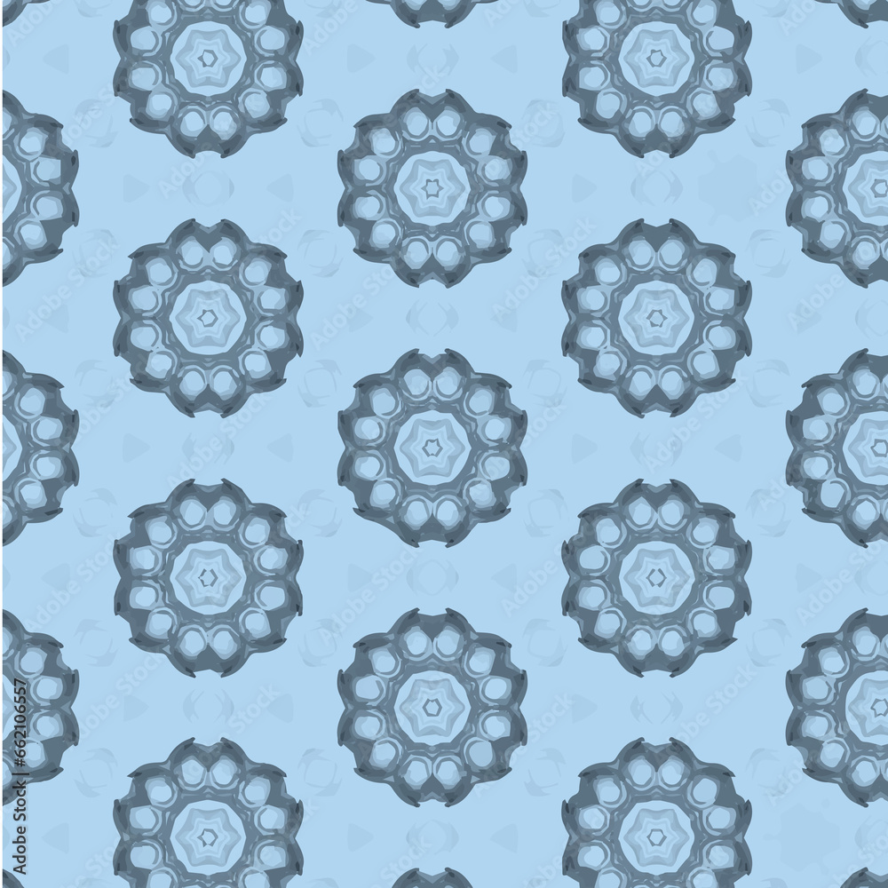 Digital png illustration of blue floral pattern on transparent background