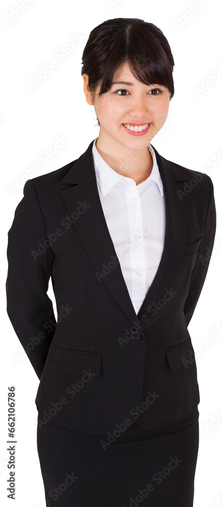 Digital png photo of happy asian businesswoman on transparent background Digital png photo of happy asian businesswoman on transparent background