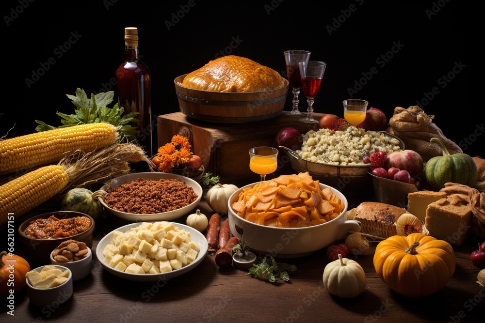thanksgiving foods and snacks, Thanksgiving celebration, Festival, Generative Ai thanksgiving foods and snacks, Thanksgiving celebration, Festival, Generative Ai