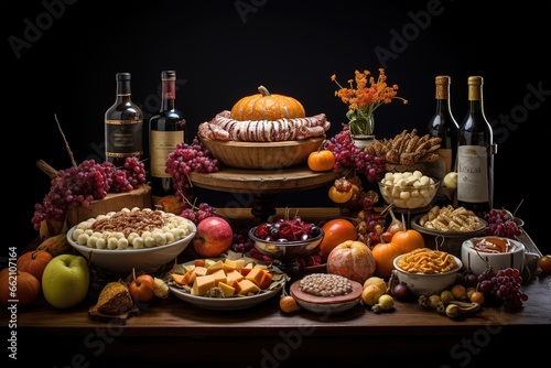 thanksgiving foods and snacks, Thanksgiving celebration, Festival, Generative Ai