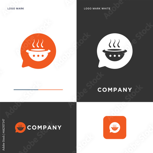 hot pot chat Logo Template in Vector Icon Illustration Design