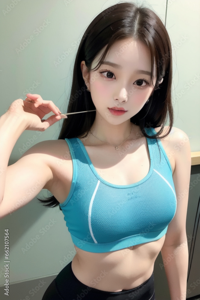 여성 헬스 모델 