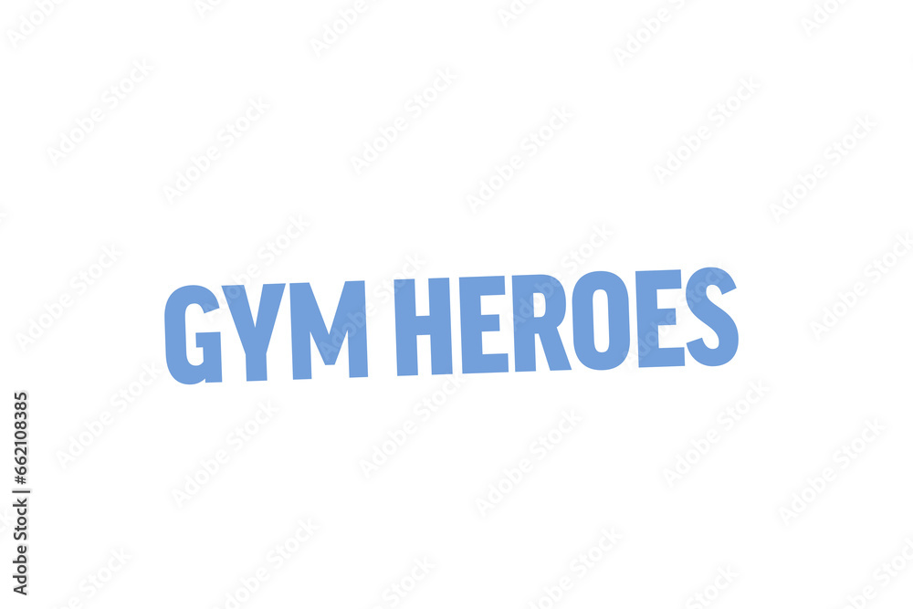 Digital png illustration of gym heroes text on transparent background Digital png illustration of gym heroes text on transparent background