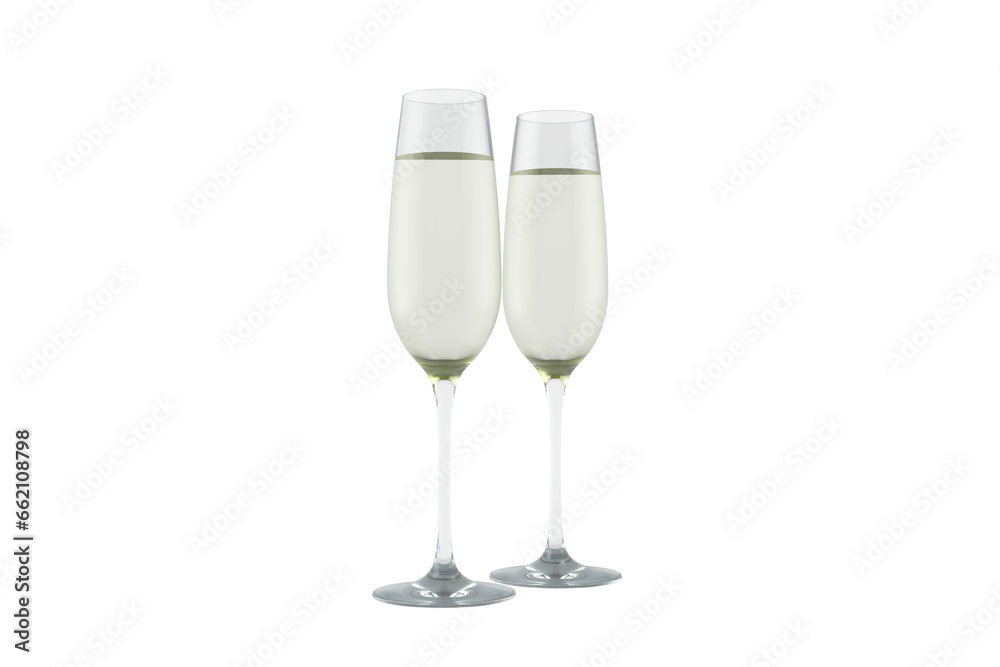 Digital png illustration of glasses of champagne on transparent background
