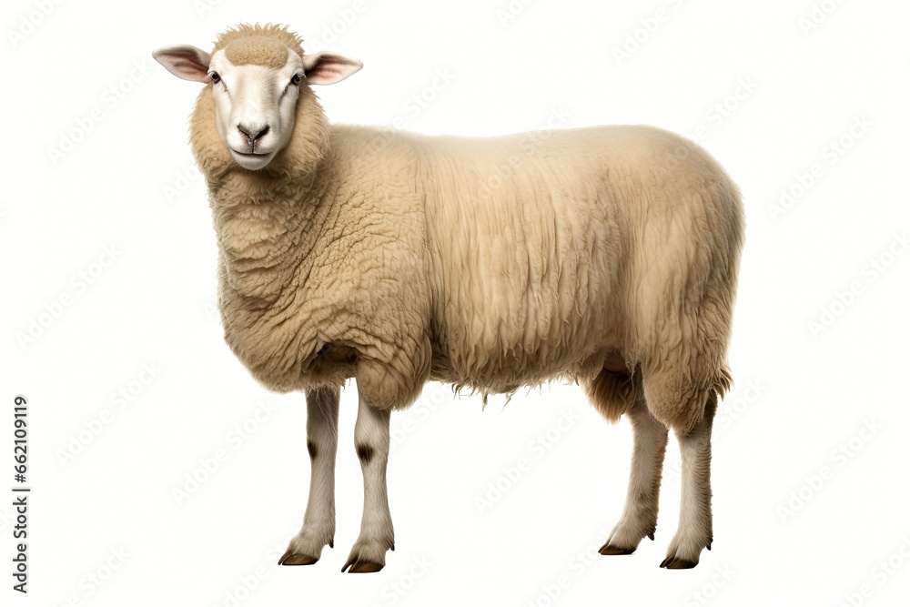 a sheep isolated on a white background