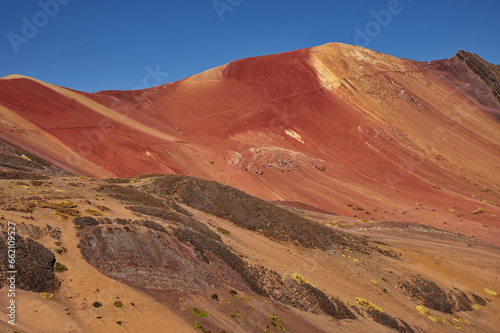 Scenic view on Rainbow mountain in Peru