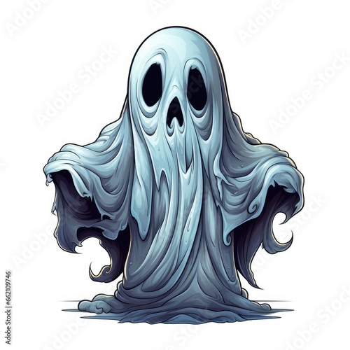 Spooky ghost character in a horror story