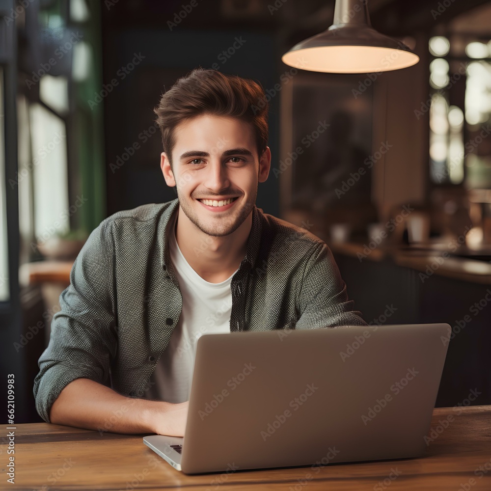 man working on laptop