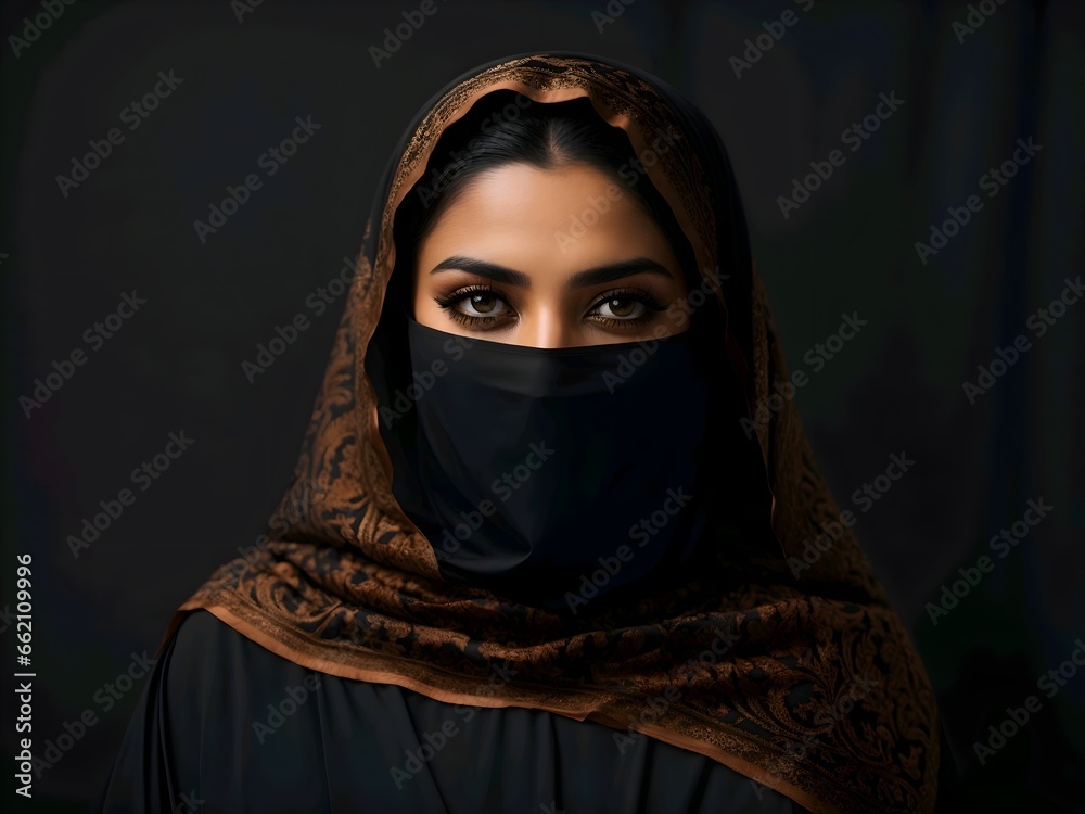 Naklejka premium portrait of a woman wearing burqa