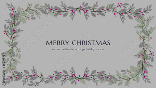 holly Christmas Background Frames.　柊のクリスマス背景フレーム