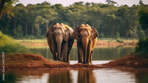 elephants in the river 
