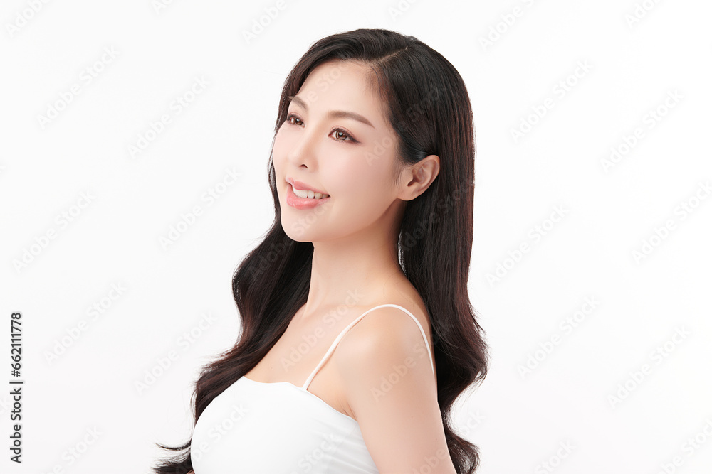 Beautiful young asian woman with clean fresh skin on white background, Face care, Facial treatment, Cosmetology, beauty and spa, Asian women portrait. Beautiful young asian woman with clean fresh skin on white background, Face care, Facial treatment, Cosmetology, beauty and spa, Asian women portrait.