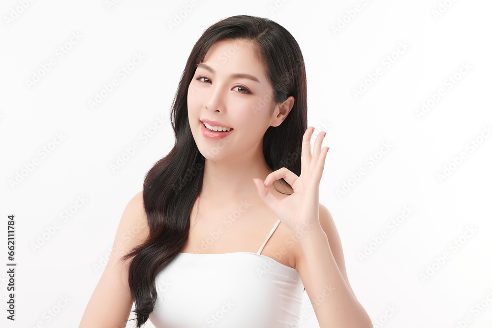 Beautiful young asian woman with clean fresh skin on white background, Face care, Facial treatment, Cosmetology, beauty and spa, Asian women portrait. Beautiful young asian woman with clean fresh skin on white background, Face care, Facial treatment, Cosmetology, beauty and spa, Asian women portrait.
