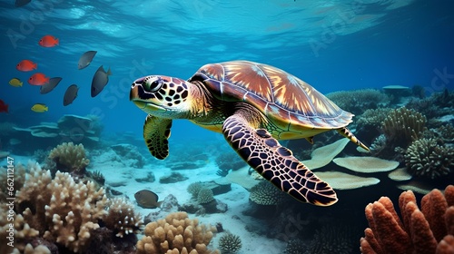 turtle swimming in the sea © Ilham