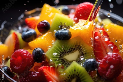 Fresh fruit salad in a crystal bowl.