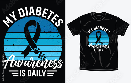 Diabetes awareness t-shirt design, typography t shirt, fighting, fully editable and printable vector file.