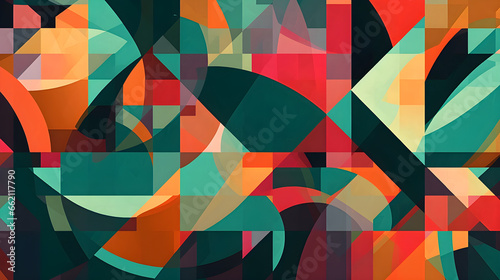 Artistic and colorful abstract texture with dynamic geometric shapes, exuding a vibrant and energetic feel.