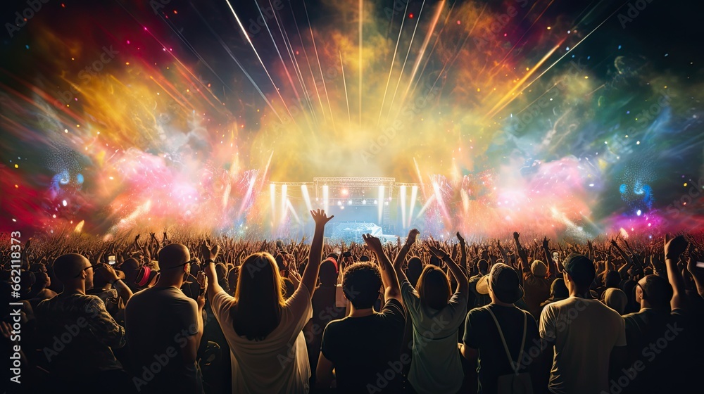 back view a crowd during a concert music background back view a crowd during a concert music background