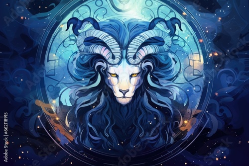 Zodiac sign in abstract form abstract background
