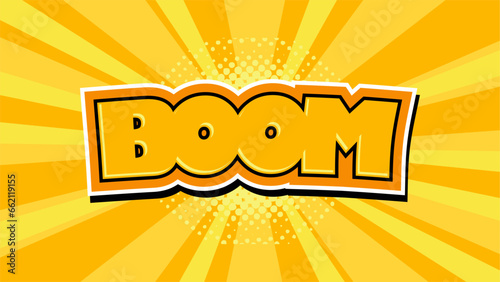 3d text effect boom vector graphic