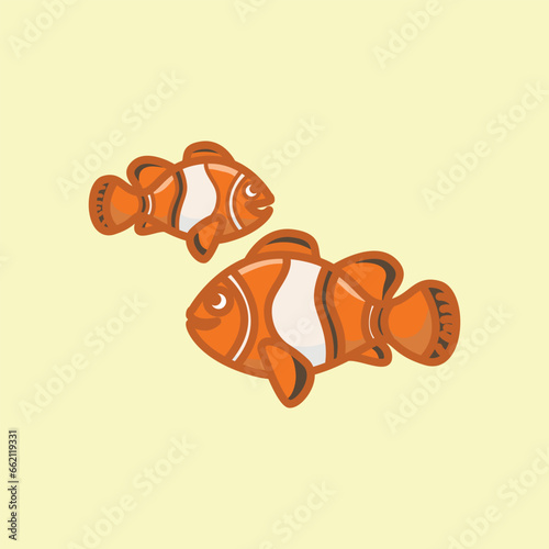 clown fish cartoon character vector illustration design isolated on white background children book concept