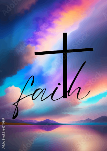 Jesus Christ faith with colour background 