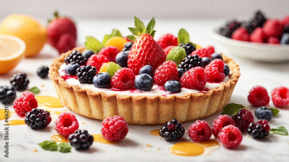 Watercolor berry pie, food, fruit, breakfast Watercolor berry pie, food, fruit, breakfast